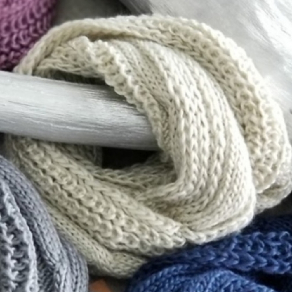 Cream Beige Infinity Scarf - Gift Idea - Picture 3 of 4
